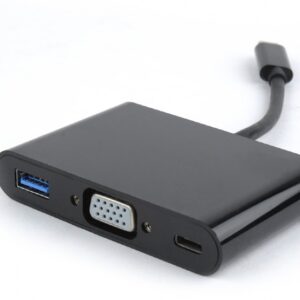 Adaptador Type-C para VGA + Type-C + USB 3.0