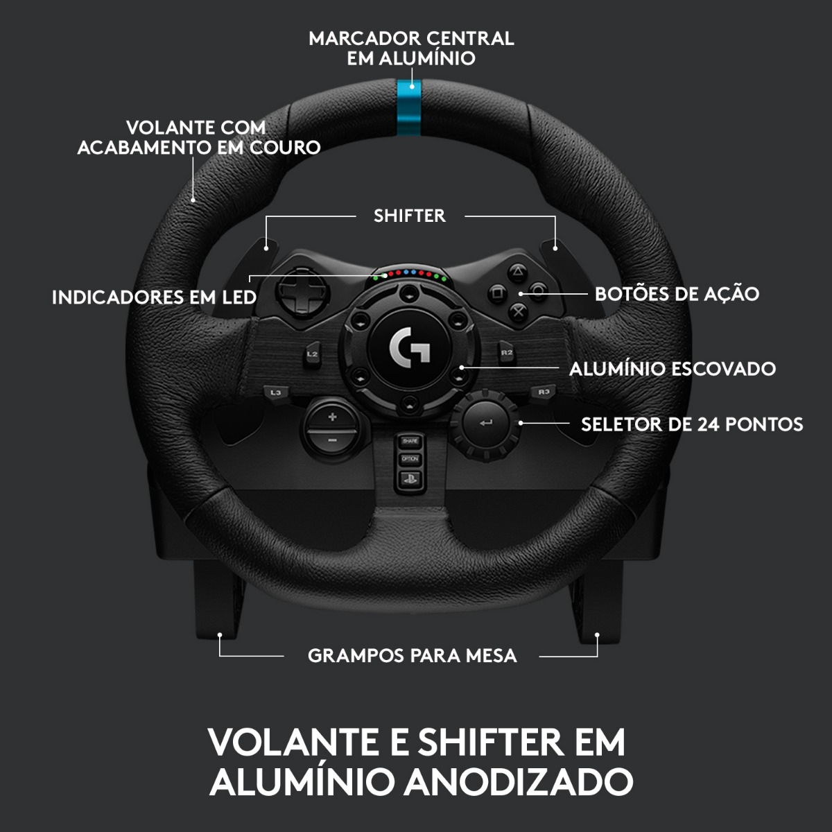 Volante Logitech G29 Driving Force e Pedais com Force Feedback para PS5,  PS4, PS3 e PC em 2023
