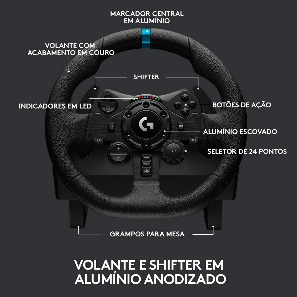 Volante Logitech G29 Driving Force e Pedais com Force Feedback para PS5, PS4, PS3 e PC em 2023